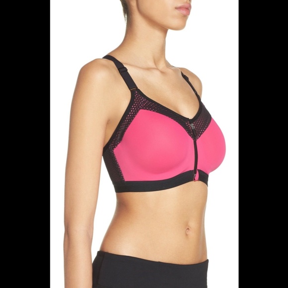 NEW Wacaol Zip Front Underwire Sports Bra 30D Pink - Picture 2 of 12